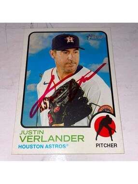 JUSTIN VERLANDER TOPPS HERITAGE AUTO SIGNED CARD IP AUTHENTIC MINT